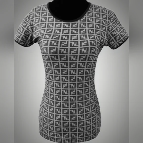 Fendi Zucca Black/Gray Shirt - Picture 1 of 12
